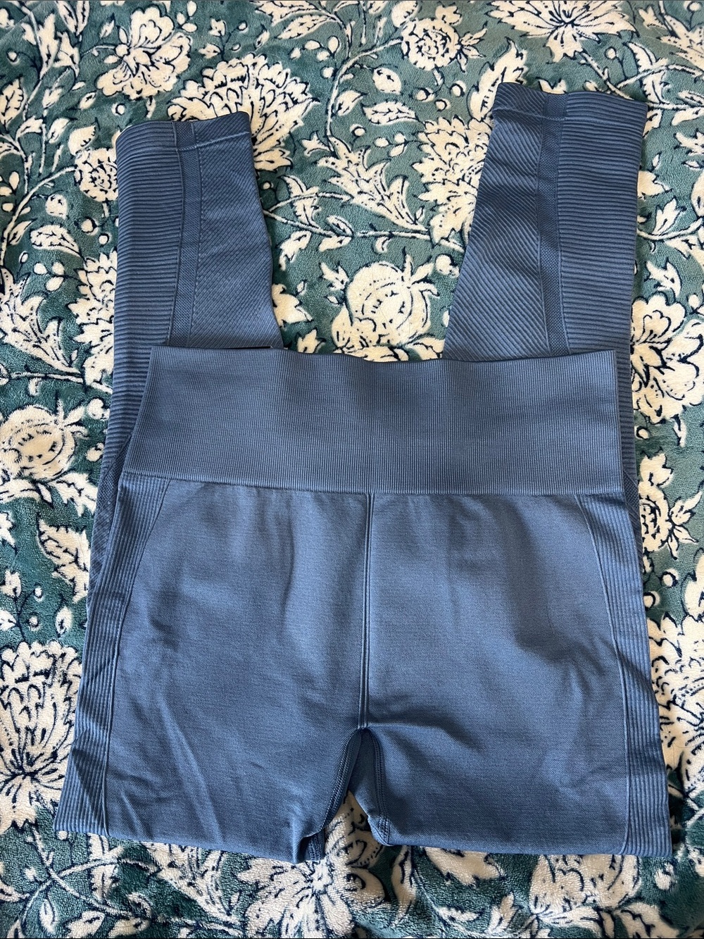 High-Waist Blue Seamless Performance Leggings